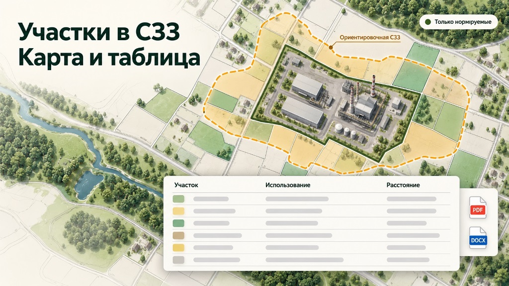 Онлайн-приложение: НСПД-Помощник: анализ земельных участков в ориентировочной СЗЗ