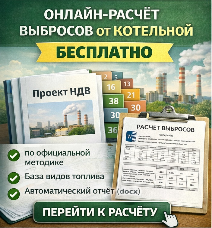 Онлайн-расчёт выбросов от котельной