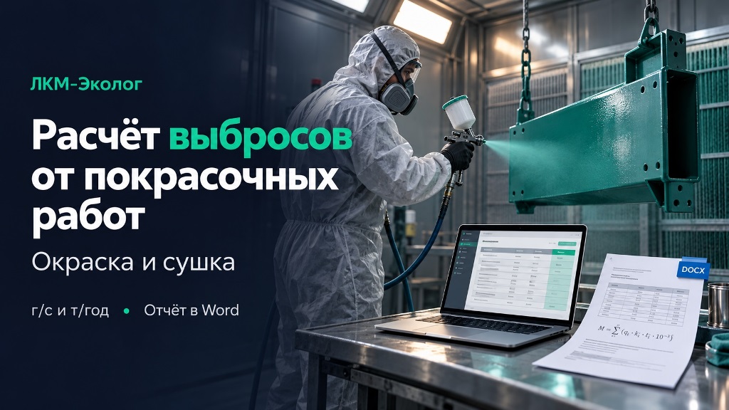 Программа для расчета выбросов при нанесении лакокрасочных материалов